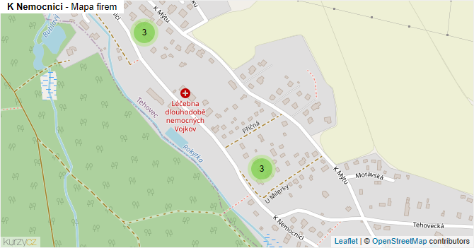 K Nemocnici - mapa firem