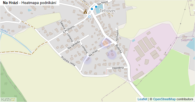 Na Hrázi - mapa podnikání