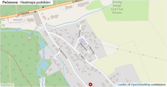 Pečenova - mapa podnikání