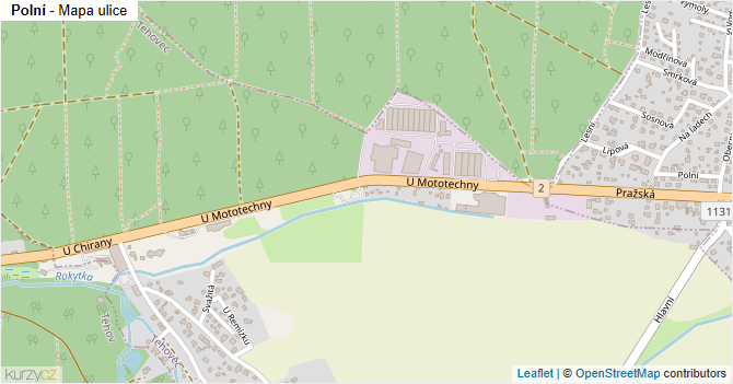 Polní - mapa ulice