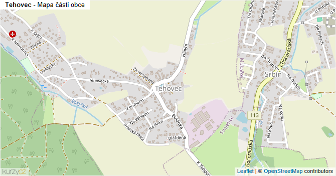Tehovec - mapa části obce