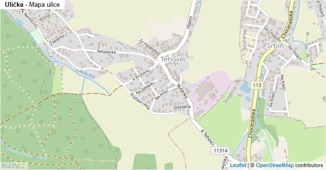 Ulička - mapa ulice