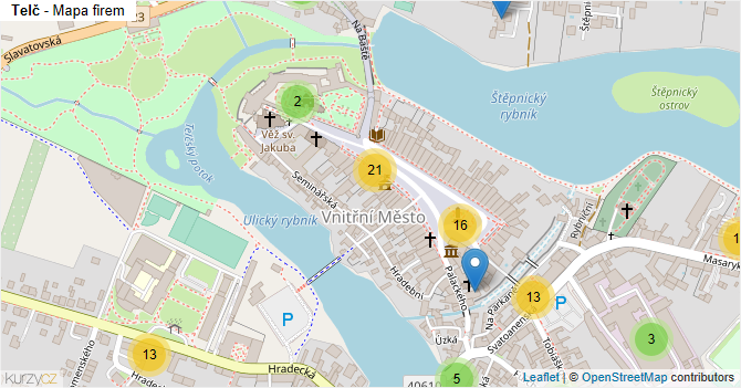 Telč - mapa firem