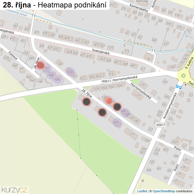 Mapa 28. října - Firmy v ulici.