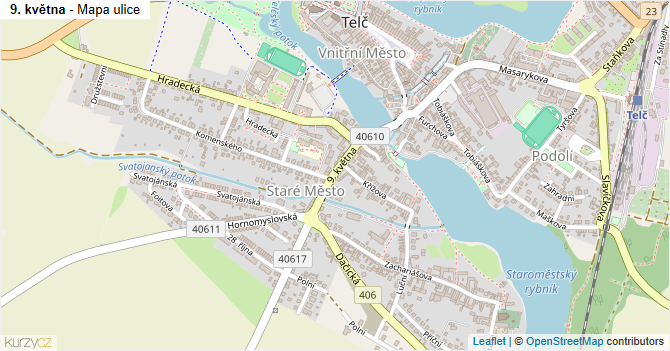 9. května - mapa ulice