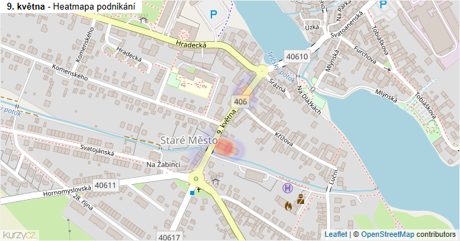 9. května - mapa podnikání