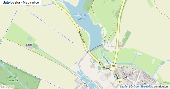 Batelovská - mapa ulice