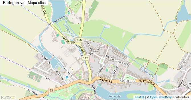Beringerova - mapa ulice