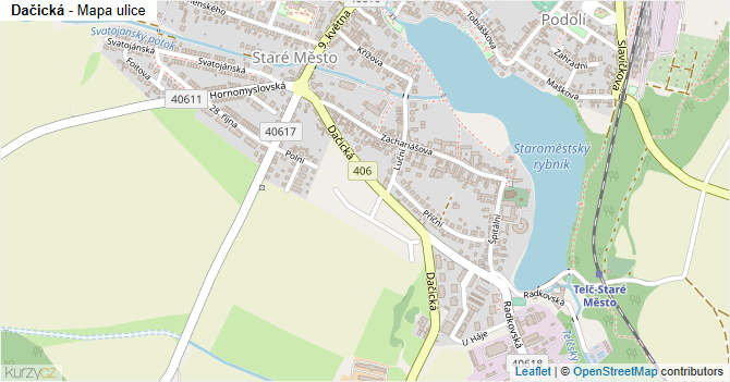 Dačická - mapa ulice