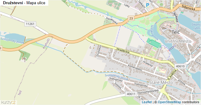Družstevní - mapa ulice