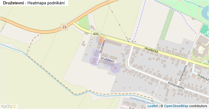 Družstevní - mapa podnikání