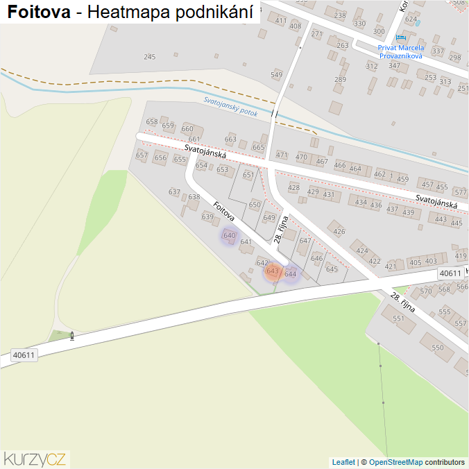 Mapa Foitova - Firmy v ulici.