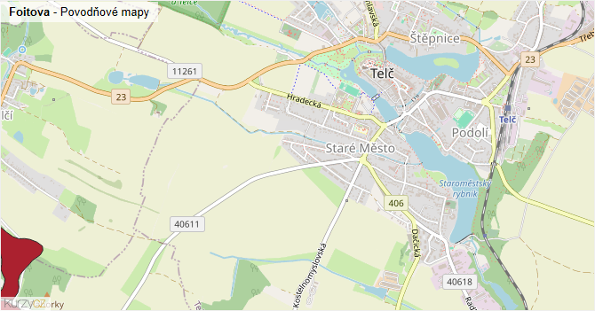 Foitova - záplavové mapy stoleté vody