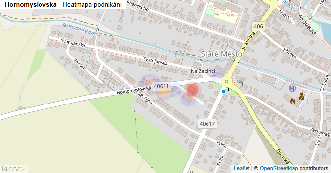 Hornomyslovská - mapa podnikání