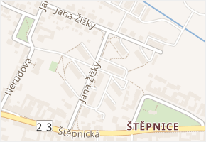 Jana Žižky v obci Telč - mapa ulice