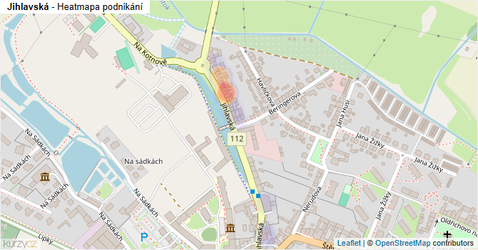 Jihlavská - mapa podnikání