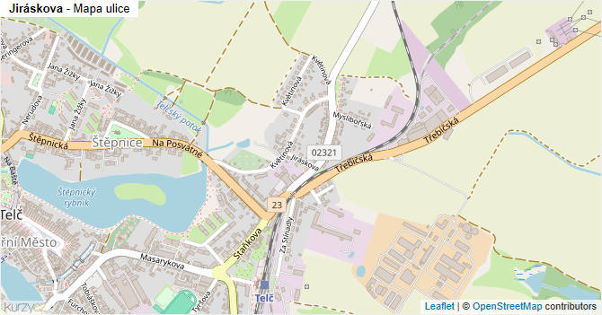 Jiráskova - mapa ulice