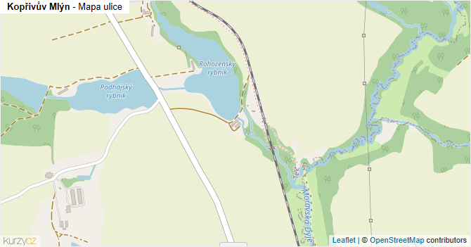 Kopřivův Mlýn - mapa ulice