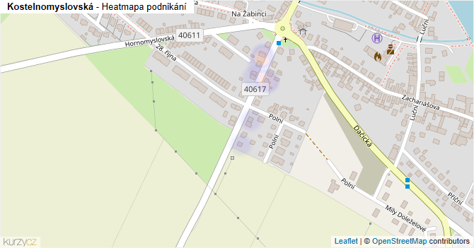 Kostelnomyslovská - mapa podnikání