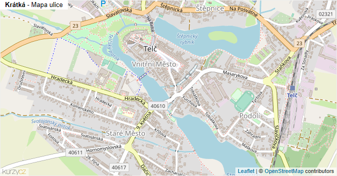 Krátká - mapa ulice