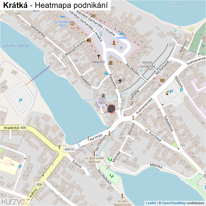 Mapa Krátká - Firmy v ulici.