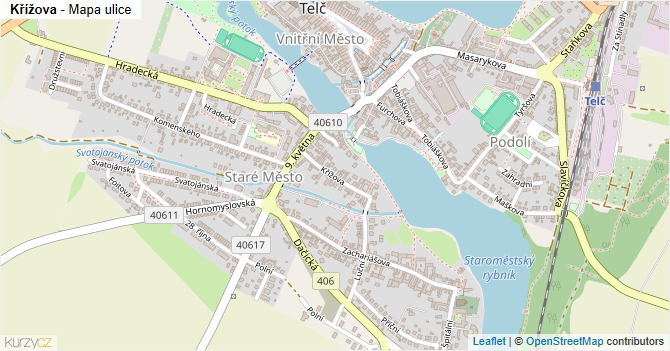 Křížova - mapa ulice