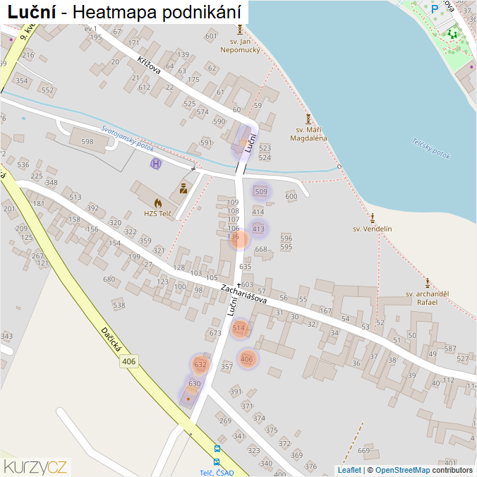 Mapa Luční - Firmy v ulici.