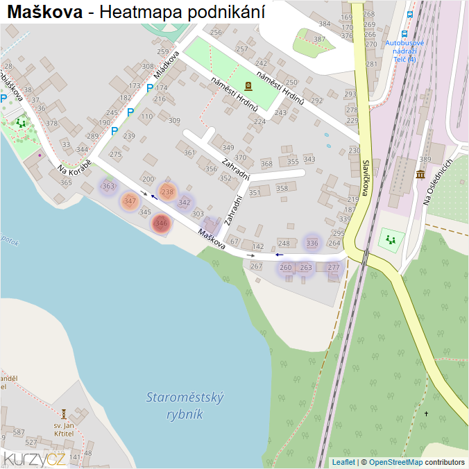 Mapa Maškova - Firmy v ulici.