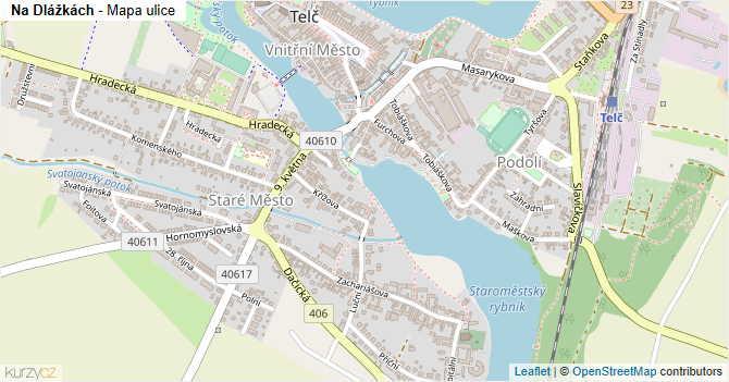 Na Dlážkách - mapa ulice