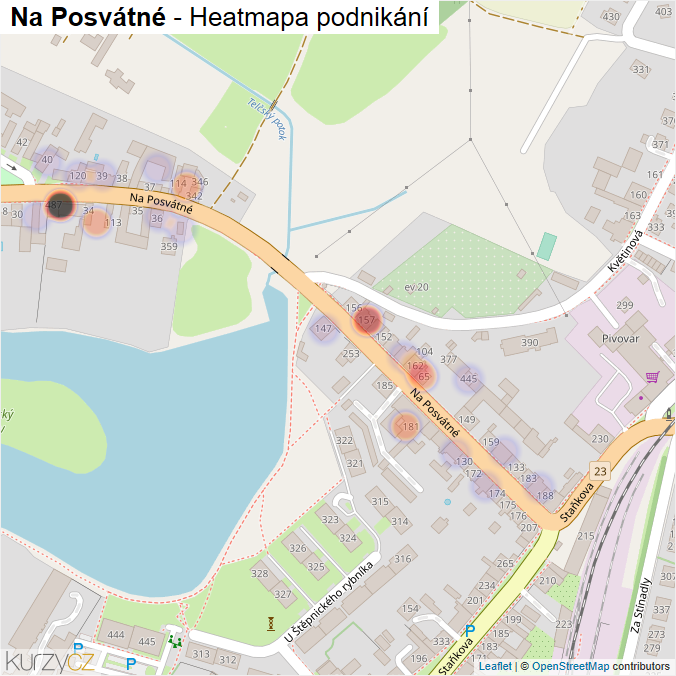 Mapa Na Posvátné - Firmy v ulici.