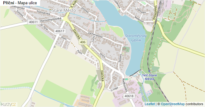 Příční - mapa ulice