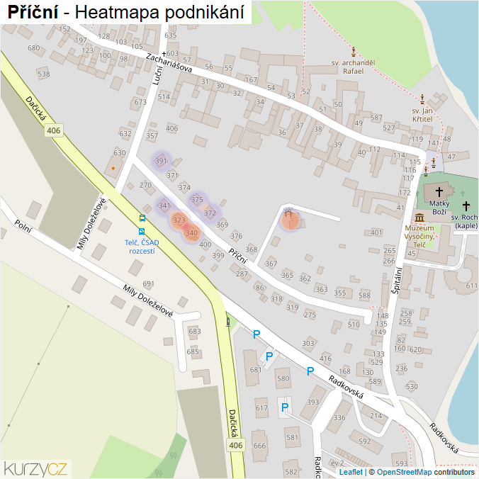 Mapa Příční - Firmy v ulici.