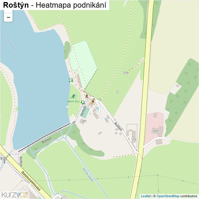 Mapa Roštýn - Firmy v ulici.