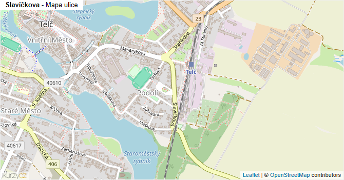 Slavíčkova - mapa ulice