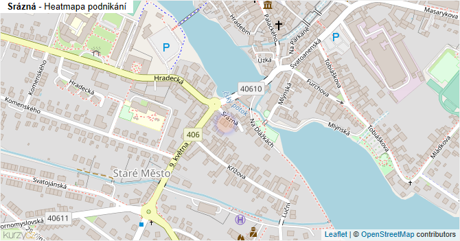 Srázná - mapa podnikání
