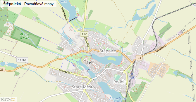 Štěpnická - záplavové mapy stoleté vody