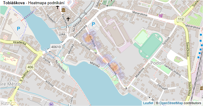 Tobiáškova - mapa podnikání
