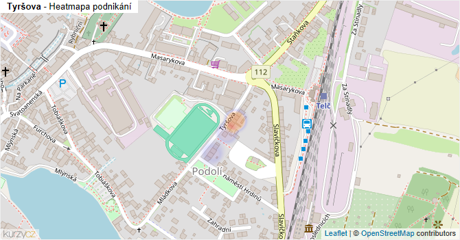 Tyršova - mapa podnikání