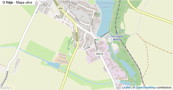 U Háje - mapa ulice