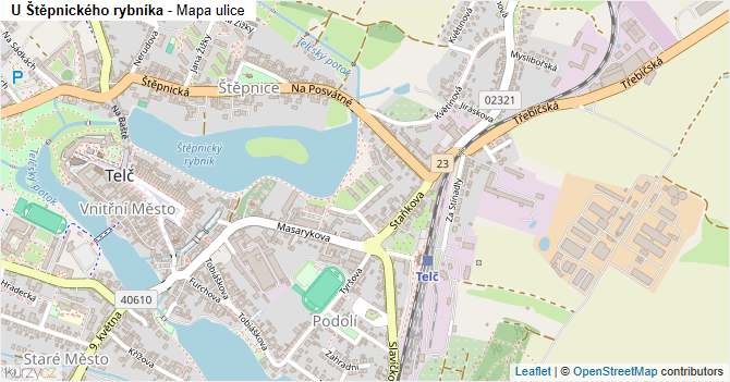 U Štěpnického rybníka - mapa ulice