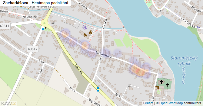 Zachariášova - mapa podnikání