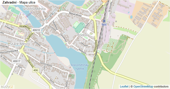 Zahradní - mapa ulice