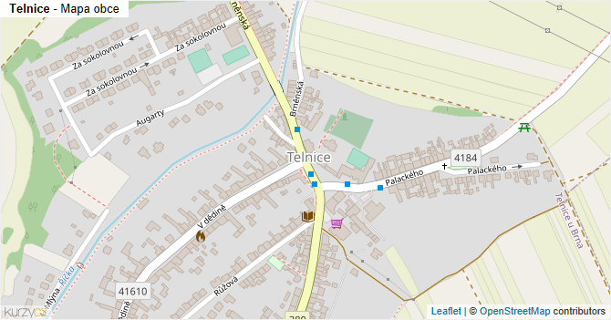 Telnice - mapa obce