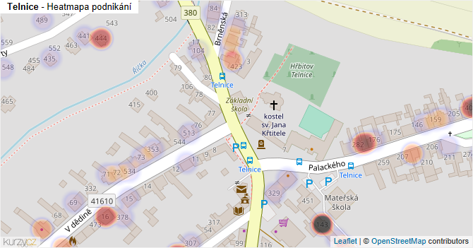 Telnice - mapa podnikání