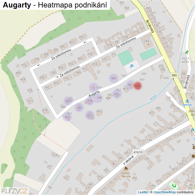 Mapa Augarty - Firmy v ulici.