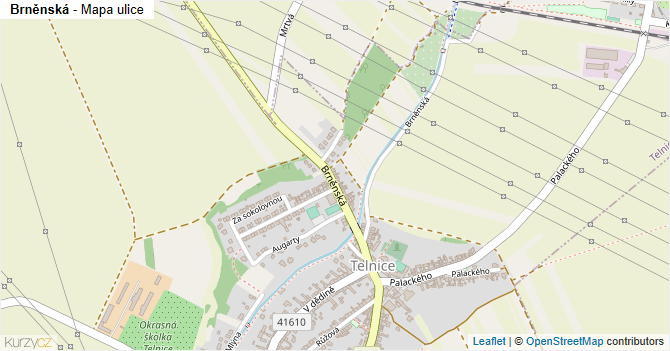 Brněnská - mapa ulice