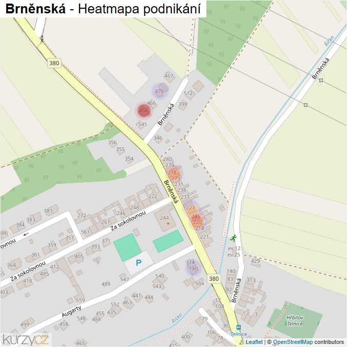 Mapa Brněnská - Firmy v ulici.