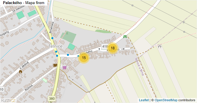Palackého - mapa firem