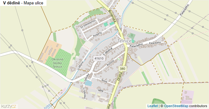 V dědině - mapa ulice