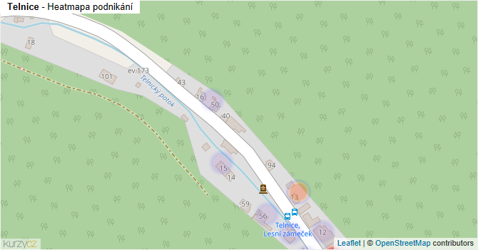 Telnice - mapa podnikání